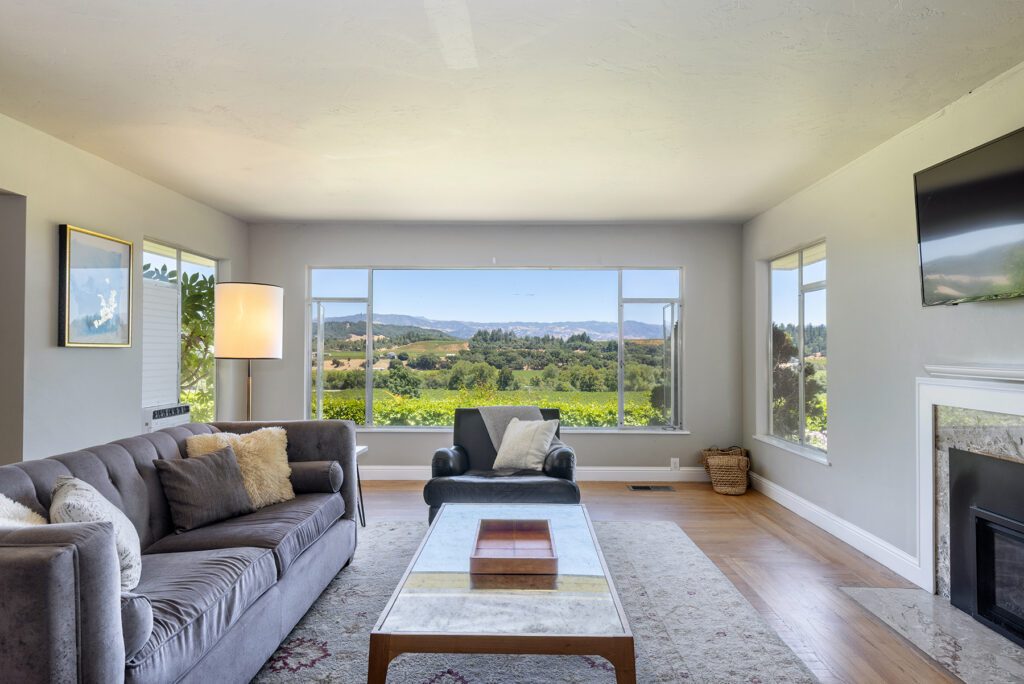 View of the living room with view